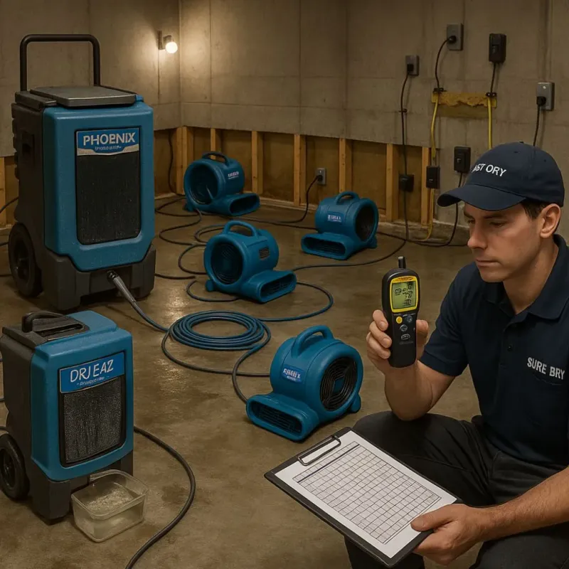 Structural Drying and Dehumidification process in Denver City, TX